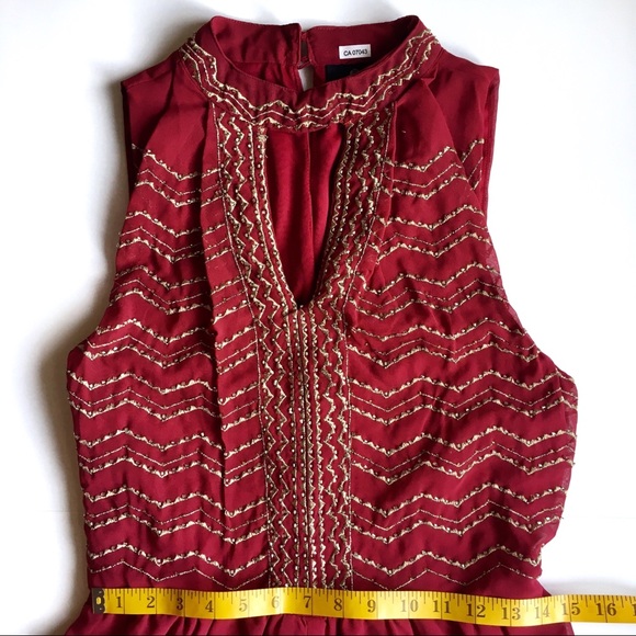 Angie dressy burgundy romper in size medium - Picture 2 of 12